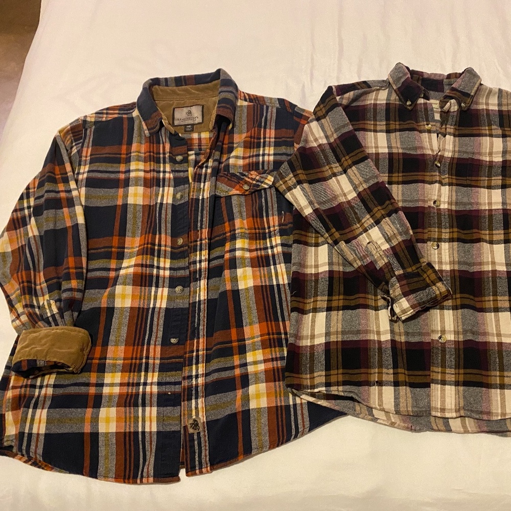 2 flannel button down shirts
